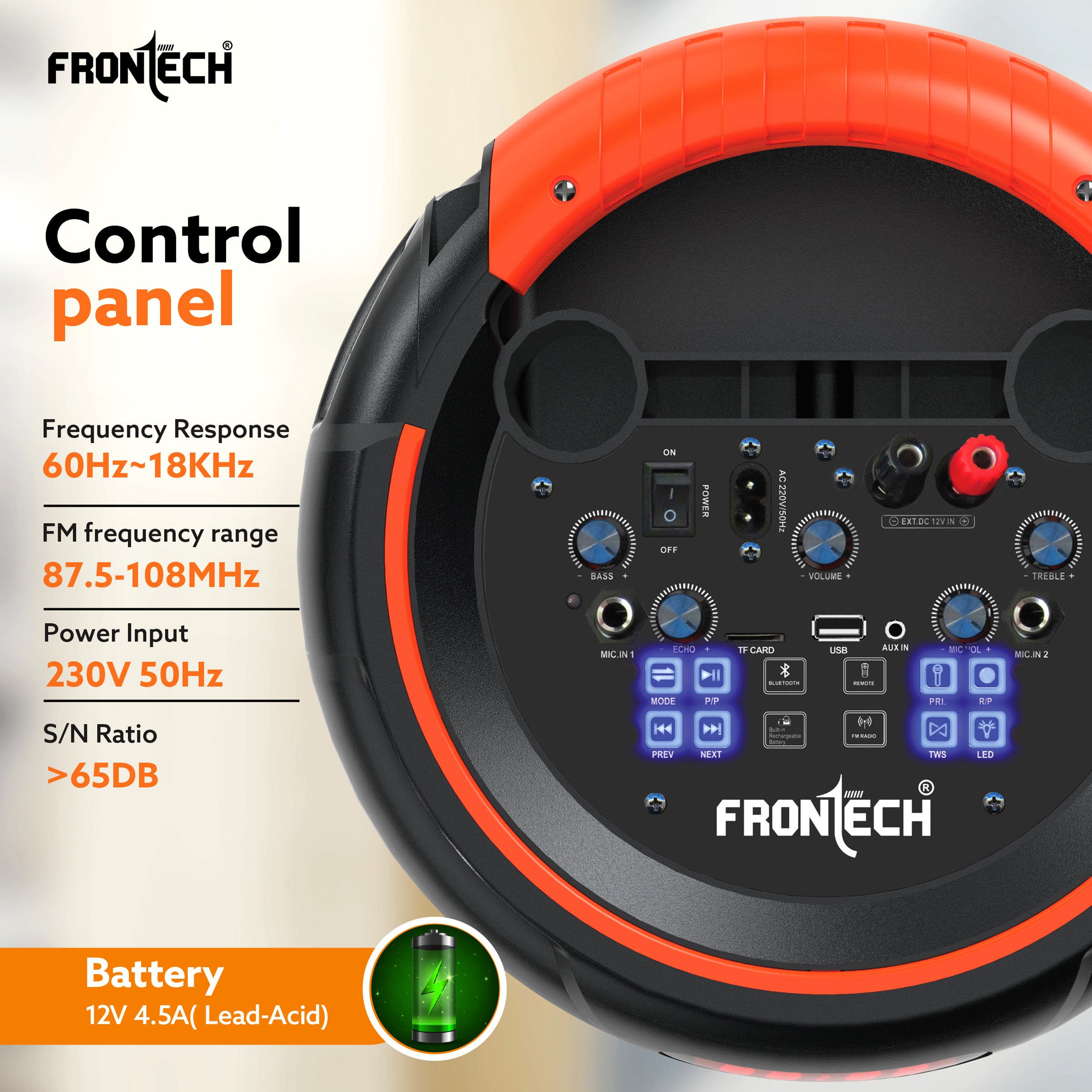 Frontech Spectra TWS Wireless 48W Bluetooth 5.0 Trolley Speaker (SW-0134) Frontech Spectra TWS Wireless 48W Bluetooth 5.0 Trolley Speaker (SW-0134)